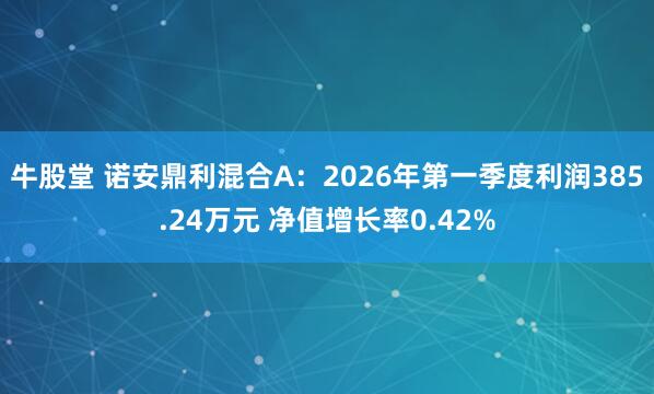 牛股堂 诺安鼎利混合A：2026年第一季度利润385.24万元 净值增长率0.42%